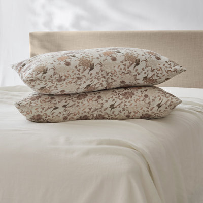 Ensemble de taies d'oreiller 100 % lin français - King - Toile crème