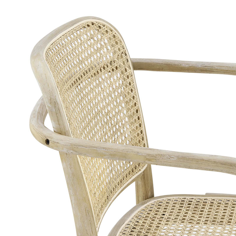 Chaise avec accoudoirs en noir / brun clair, Gris