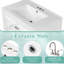 Meuble-lavabo de 60 po avec lavabo double, bois massif et construction, métal céramique imperméable, rangement réglable, charnières à fermeture en douceur, style rétro-449497718