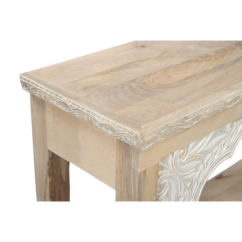 Berlene 56'' Solid Wood Console Table, Beige/White