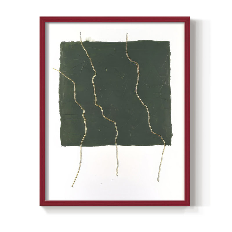 «Divided Plot IV», reproduction encadrée - bois massif, H 21 po x l 17 po, Rouge