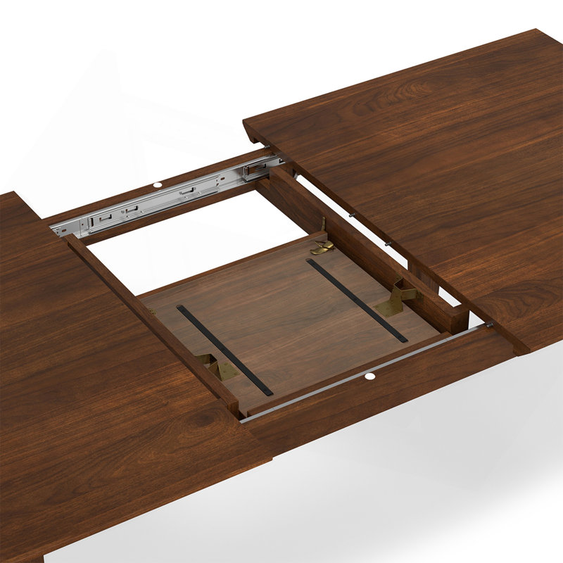 Rectangle Contemporary Extendable Dining Table In Walnut