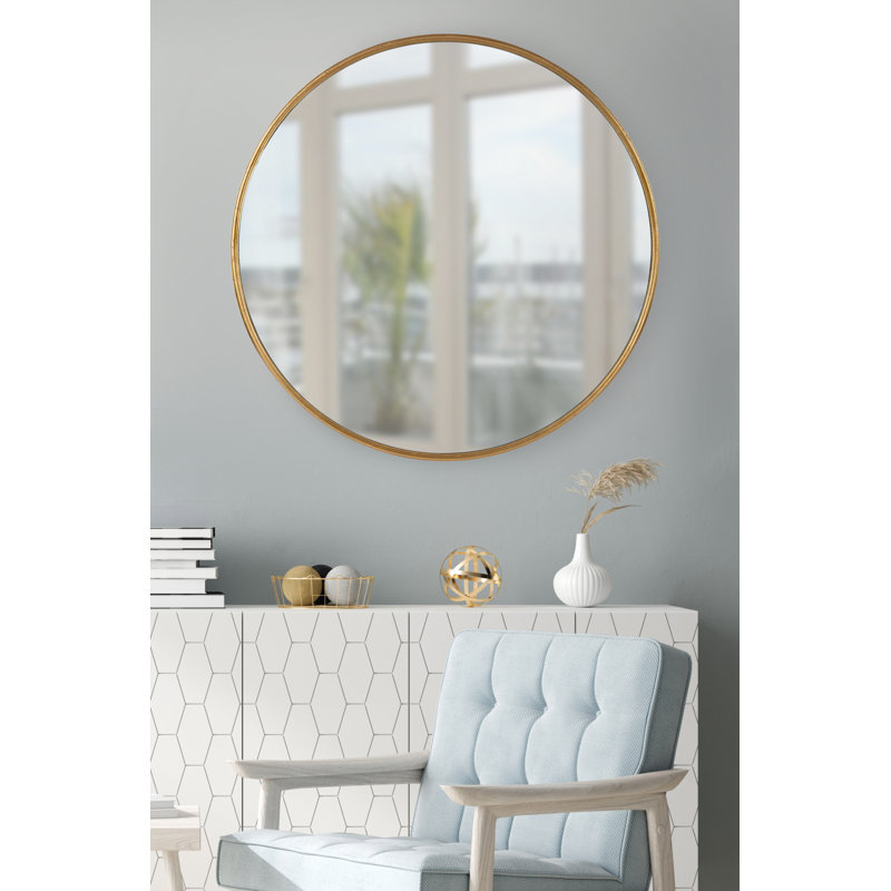 Minuet Engineered Wood Flat Mirror, 30" x 30", Gold
