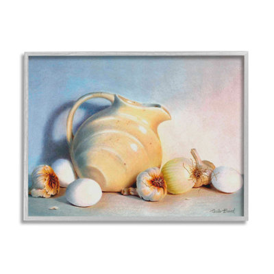 " Varied Vegetables Scattered Traditional Still Life Vase " by Cecile Baird