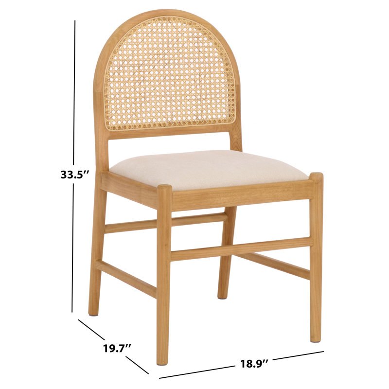 Laylie Leather Upholstered Dining Chair, Natural Boucle, Medium Oak