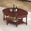 Table basse ovale avec tiroirs et tablettes-1606390271