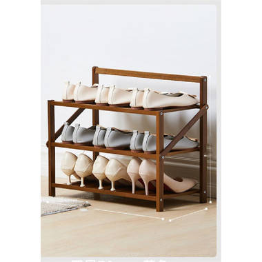 Ebern Designs 12 Pair Solid Wood Shoe Rack