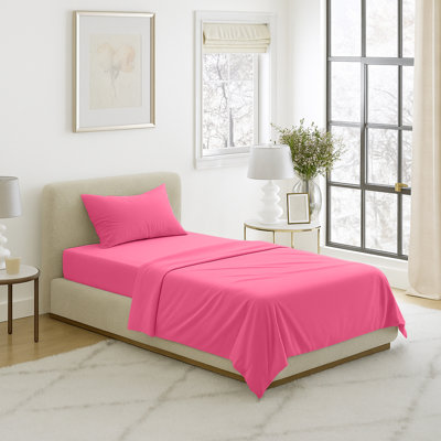 3-Piece Brushed Microfiber Sheet Set - Bedding with Wrinkle and Stain-Resistant Fitted and Flat Sheets Plus Pillowcase by Lavish Home