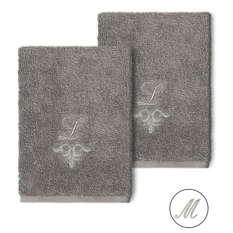 Walsenburg Turkish Cotton Hand Towel (Set of 2) Lark Manor Color: Teal, Letter: S