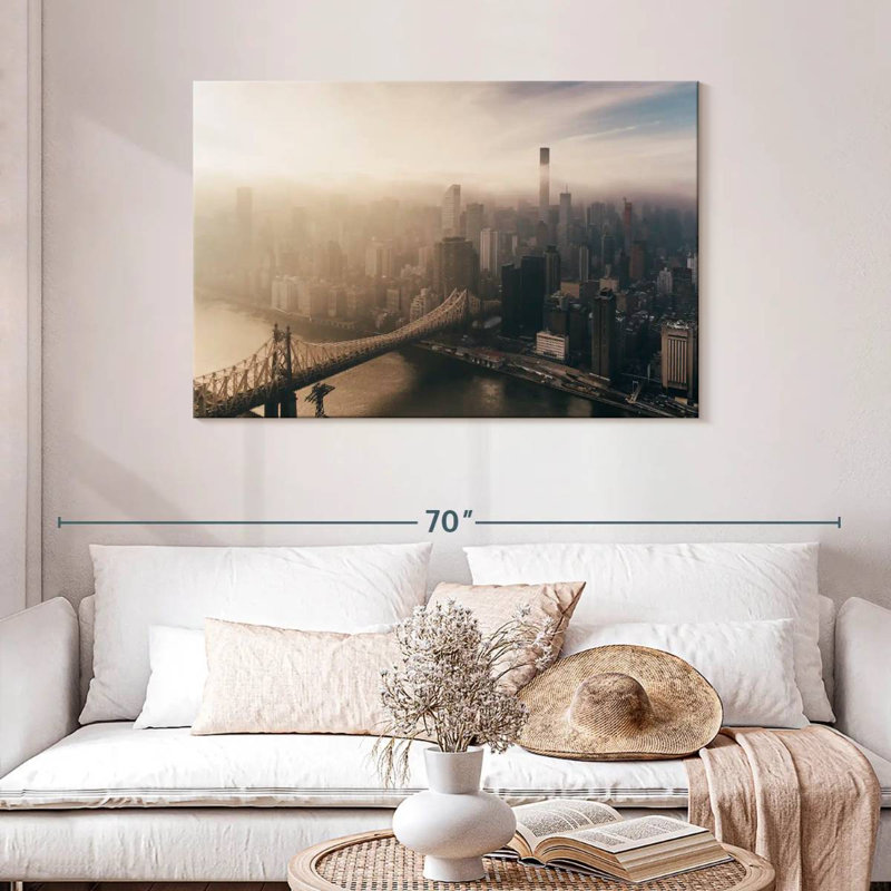 Skyline aérienne de Sirci Manhattan, H 30 po x l 45 po