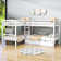 Twin Over Twin Wooden L-Shaped Bunk Beds, Quad Bed Frame