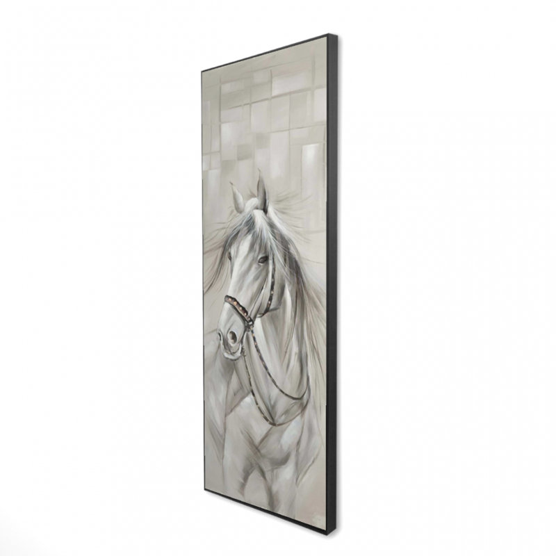 «Worthy White Horse» sur toile, H 48 po x l 16 po