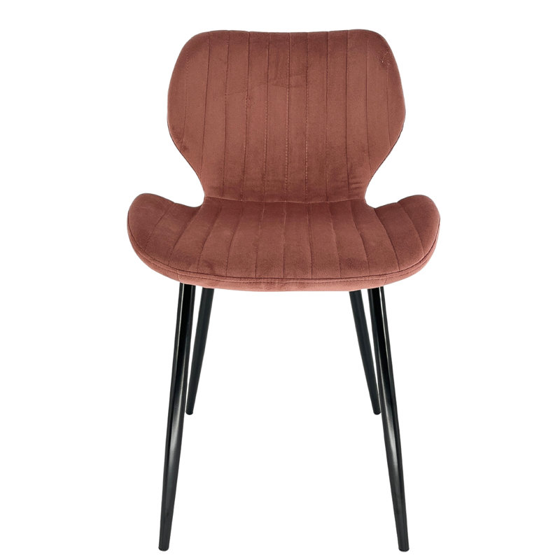 Narrows 47cm H Tufted Velvet Upholstered Upholstered Back Side Chair in Pink