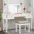 Mirrored Vanities Desk With Drawers, Bedroom Makeup Vanity Table Set With Mirror And Stool, Flip Up Dressing Table For Bedroom/Makeup Room, Working Desk For Women, Girl Furniture Combo