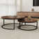 Carbon Steel Nesting Coffee Tables Set - Round Extendable Design with Durable Panel for Living Rooms