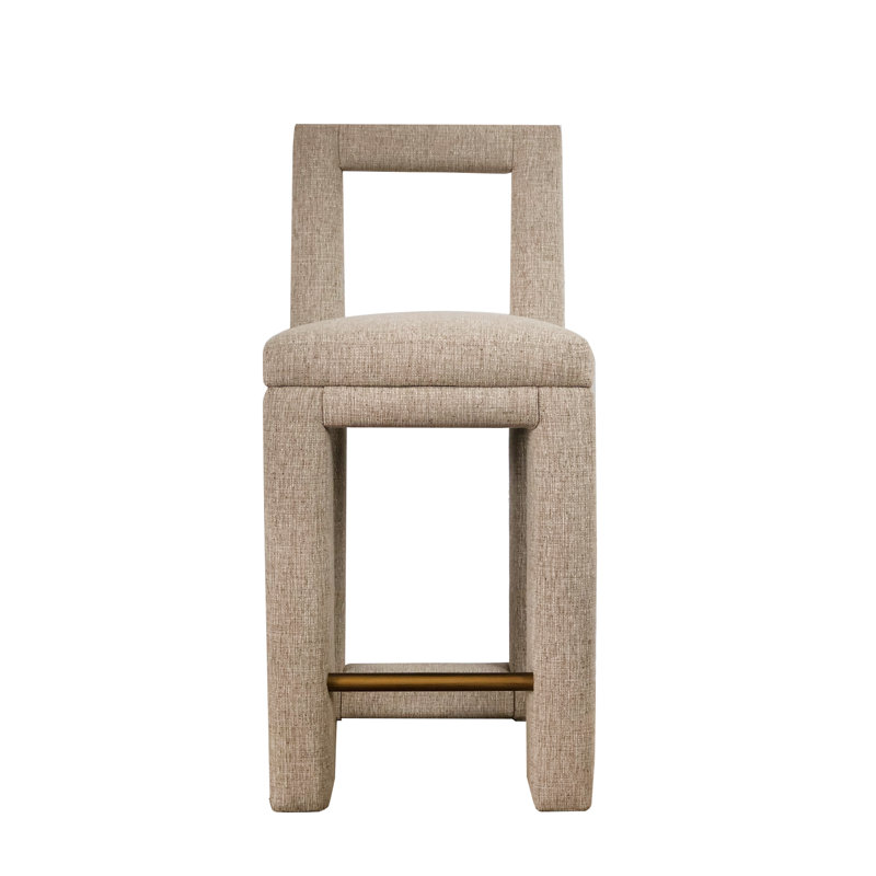 Kimoree Upholstered Counter Stool with Solid Wood Frame