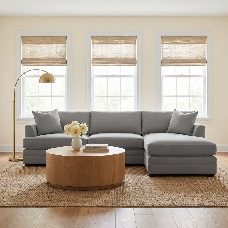 Edan 5-Piece Upholstered Sectional, Left Hand Facing, Bayou Flame Canvas