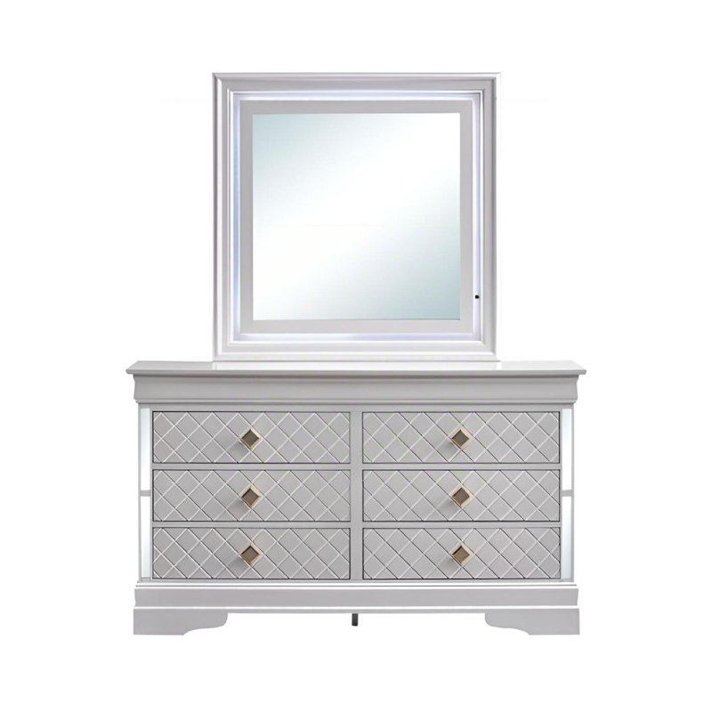 Commode Verona (sans miroir), blanc perle