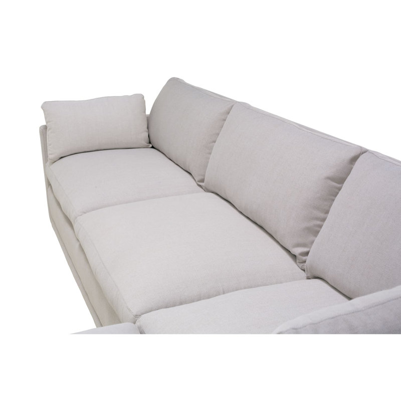 Sylvie Sectional, Cream Cotton Blend