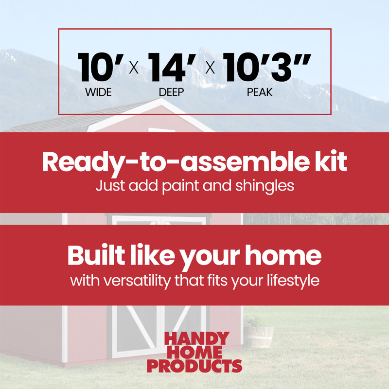 Braymore 10 ft. W x 14 ft. D Wood Storage Shed