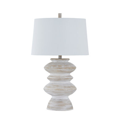 Ifeyinwa 29" Table Lamp with Linen Shade, White-Washed