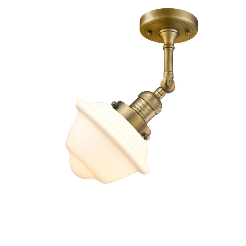 Gaspard Dimmable Bath Sconce, Matte White Cased, 6 Watt Vinage LED Bulb, Brushed Brass