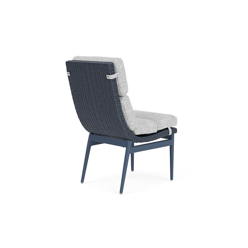 Cascade Outdoor Dining Side Chair, Burson Domino, Denim Blue