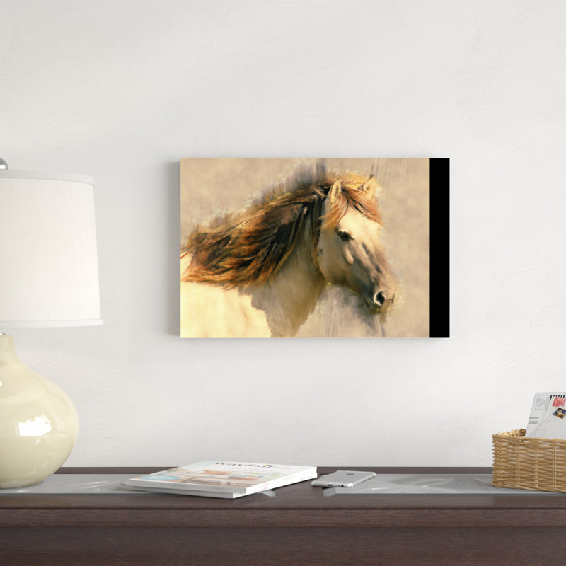 Cheval mélangé I, H 12 po x l 18 po