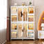 Garde-robe portatif avec 12 portes magnétiques, 12 cubes, 2 tringles de suspension et 16 cintres pour le rangement organisé