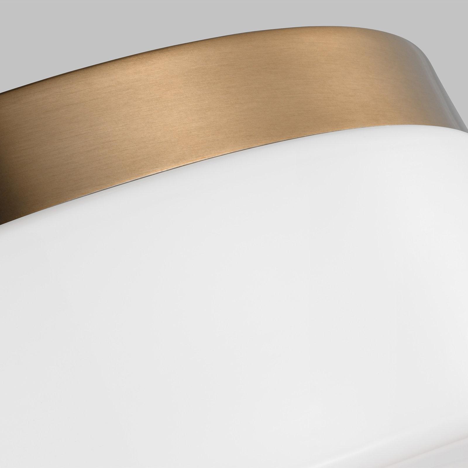 Helmes Single Light Flush Mount, Satin Brass