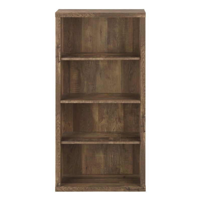 Bibliothèque, bibliothèque, étagère, 5 niveaux, bureau, chambre à coucher, stratifié, contemporain, moderne, Brun