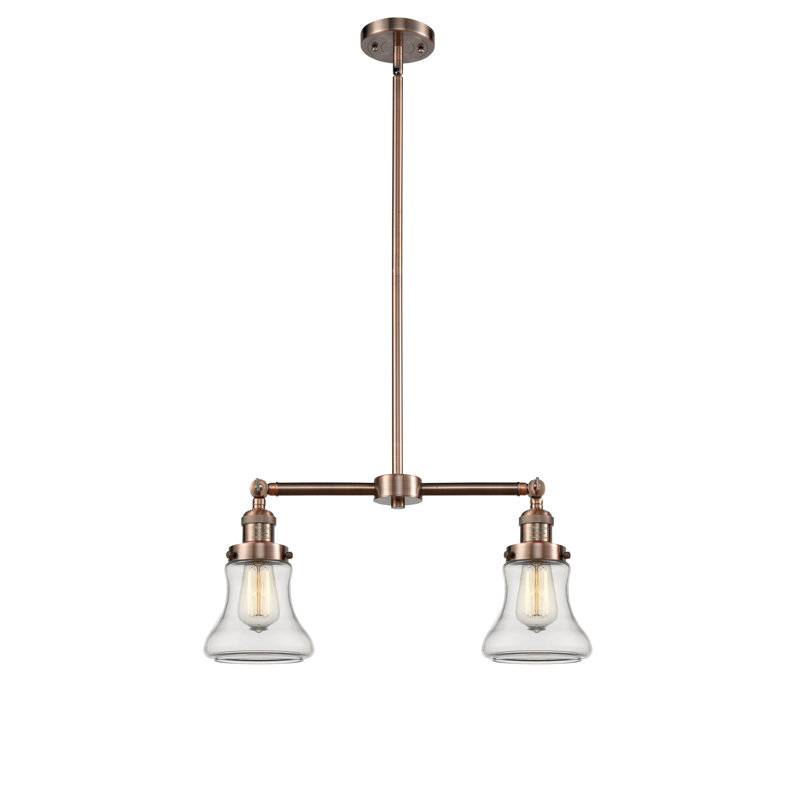 Edda 2 - Light Kitchen Island Pendant, No Bulb Included, Clear, Antique Copper