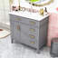 Chic 36-inch Bathroom Vanity with Ceramic Sink, Soft-Close Doors Cabinet and 4 Drawers-1584167780