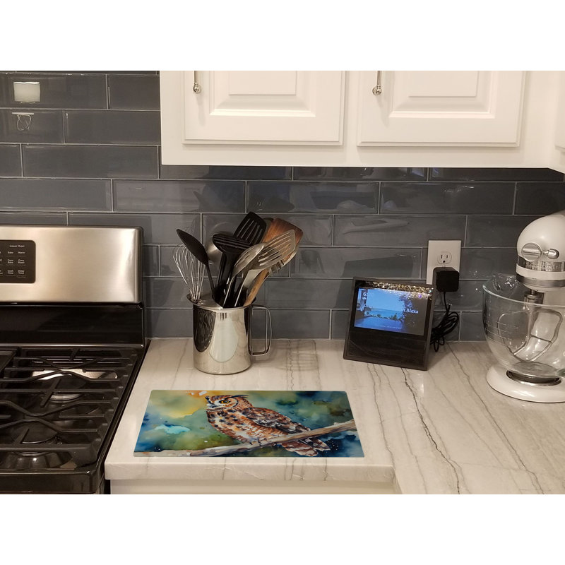 Tawny Owl Glass Cutting Board