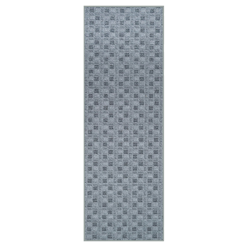 Abstract Indoor/Outdoor Commercial Color Rug - Gray, Runner 4' x 14'
