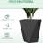 3 Patio Flower , 18", 15.41", 11.75", With Drainage, For Garden, Balcony, Front Door, Gray Stackable Planter Boxes Pots,