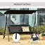 Balancelle de patio Outsunny avec auvent réglable, causeuse pour deux, structure en acier, filet respirant, idéale pour la cour et le jardin