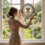 Panneau de fenêtre en verre pour décoration intérieure American Independance USA 250th Anniversary - H 12 po-126676098