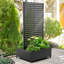 Boîte à fleurs double en métal avec treillis grand jardin surélevé sur roulettes, avec 2 boîtes à fleurs en métal pour plantes grimpantes et légumes et roses