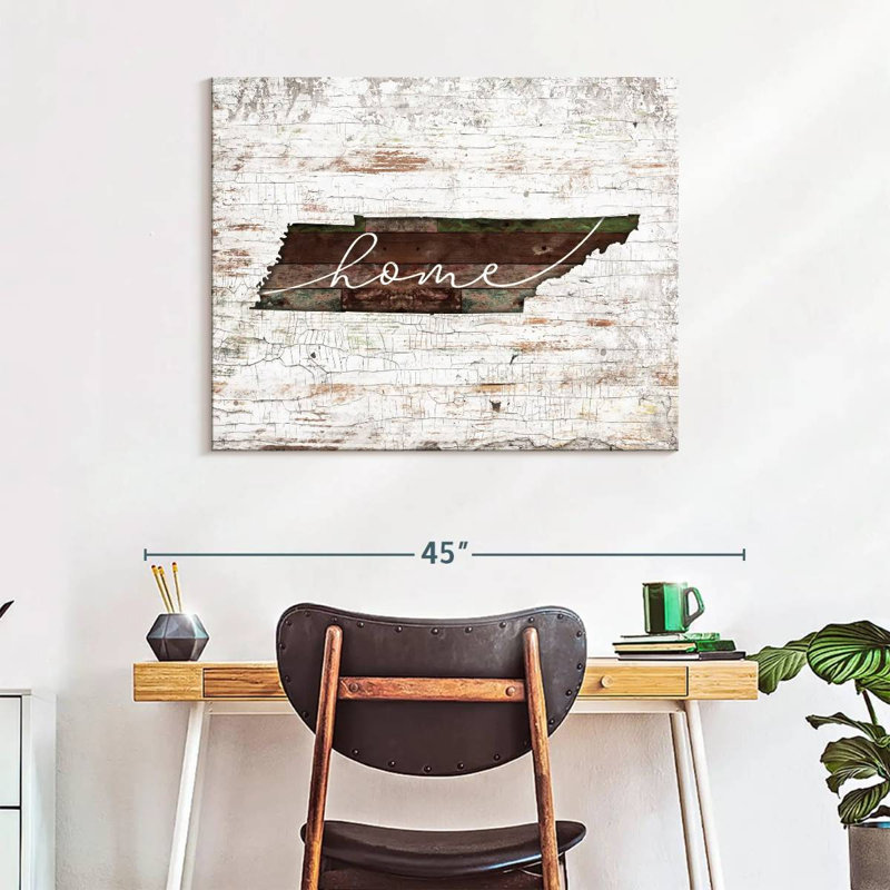 Tennessee Home Map, reproduction sur toile, H 28 po x l 35 po x P 1,25 po