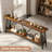 70.9 Inches Extra Long Narrow Sofa Table, Industrial Console Table Behind Couch With X-Shaped Support And Reinforced Steel Frame, Grey