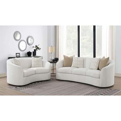 Rory 2-piece Sloped Arms Living Room Set with Retro-inspired Contemporary Design for a Cozy and Inviting Seating Area