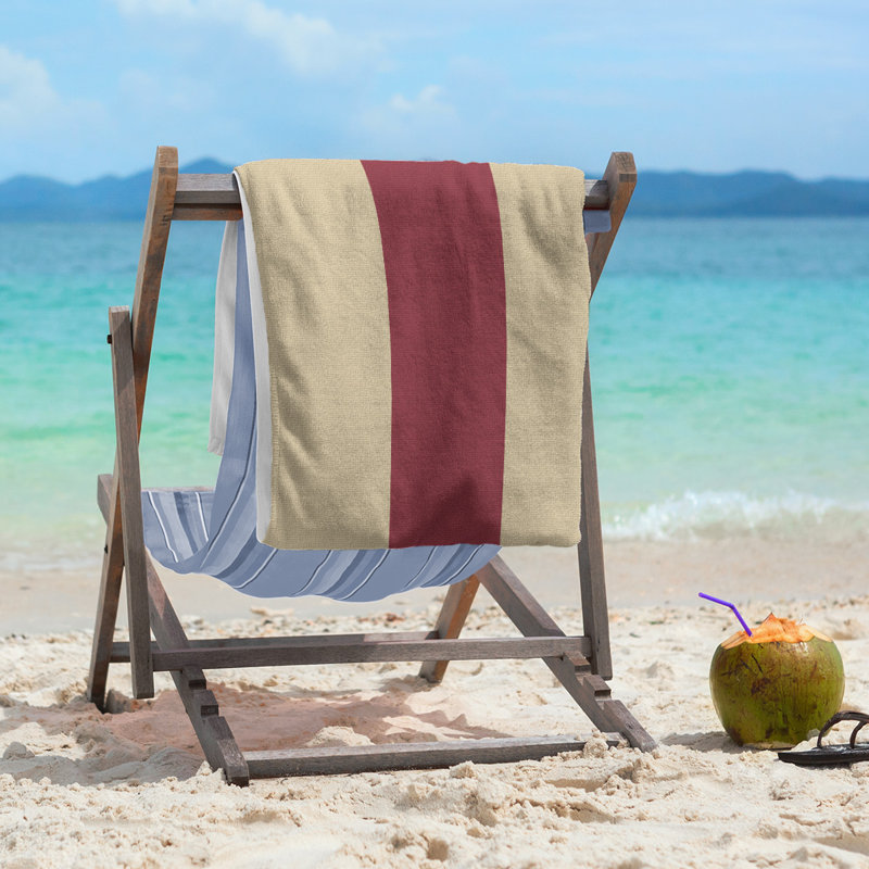 Lightweight Beach Towel, Desert Sand/Brick Red/Desert Sand, Microfiber