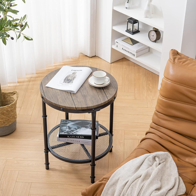 Table d'appoint en fer triamine à deux couches VINGLI