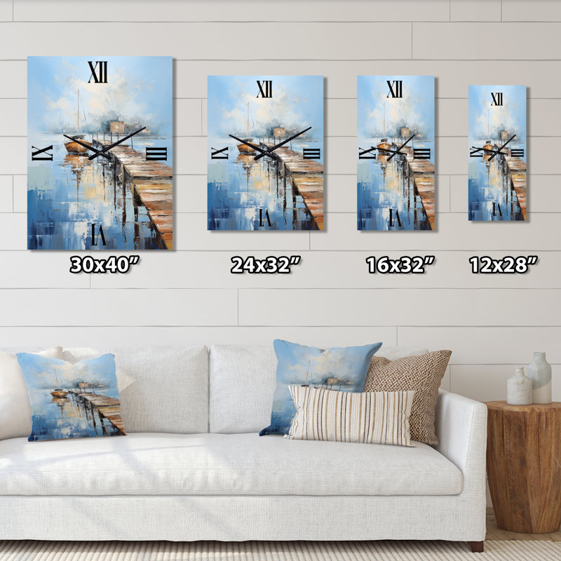 Jefto - Horloge murale nautique et de plage surdimensionnée, Grand
