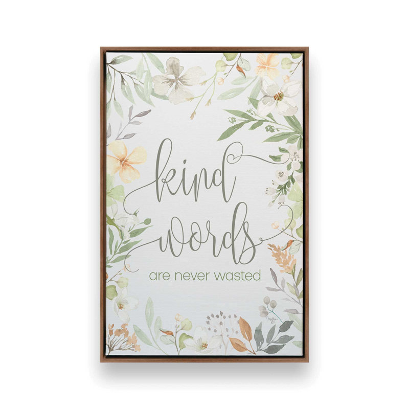 «Kind Kind» par Mollie B., reproduction d'art, Toile avec cadre, Brown, L 8 po x H 12 po