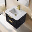Meuble-lavabo mural simple en chêne fumé 24 po Westbury avec comptoir en pierre d'ingénierie Westbury-21185393-21185392