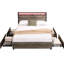 Structure de lit double pleine grandeur - Tête de lit avec charge, construction, métal gris antique et bois-606467598