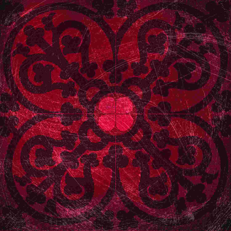 «Old Crimson Textile Element 1», reproduction sur toile tendue, H 12 po x l 12 po