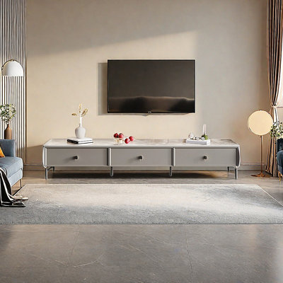 Italian light luxury slate TV stand